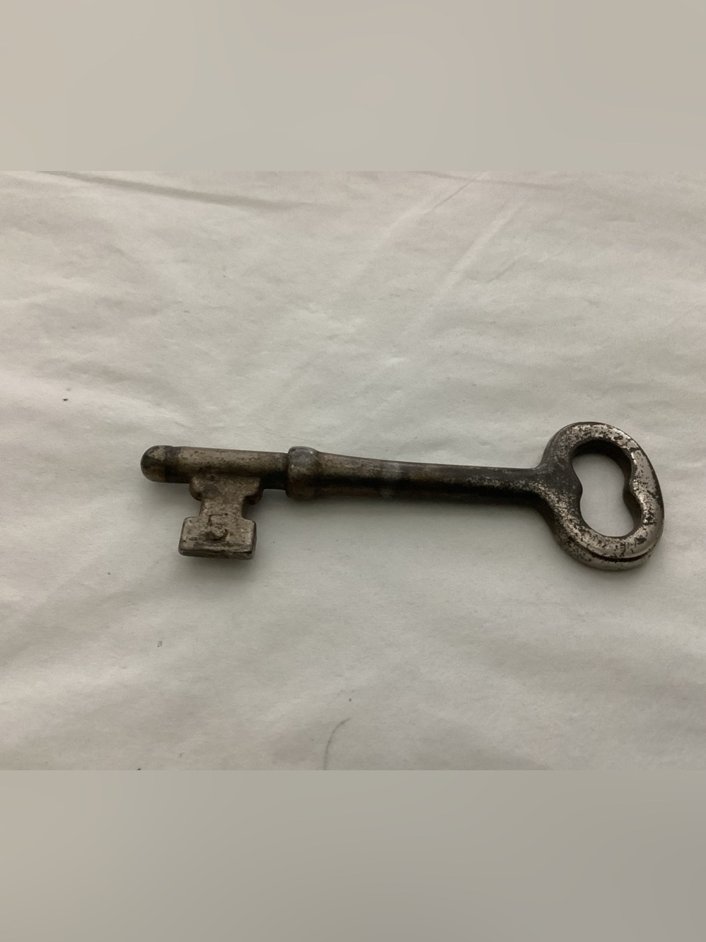 Antique Solid Barrel Skeleton Key Antique Bit Key Solid Metal Shank.